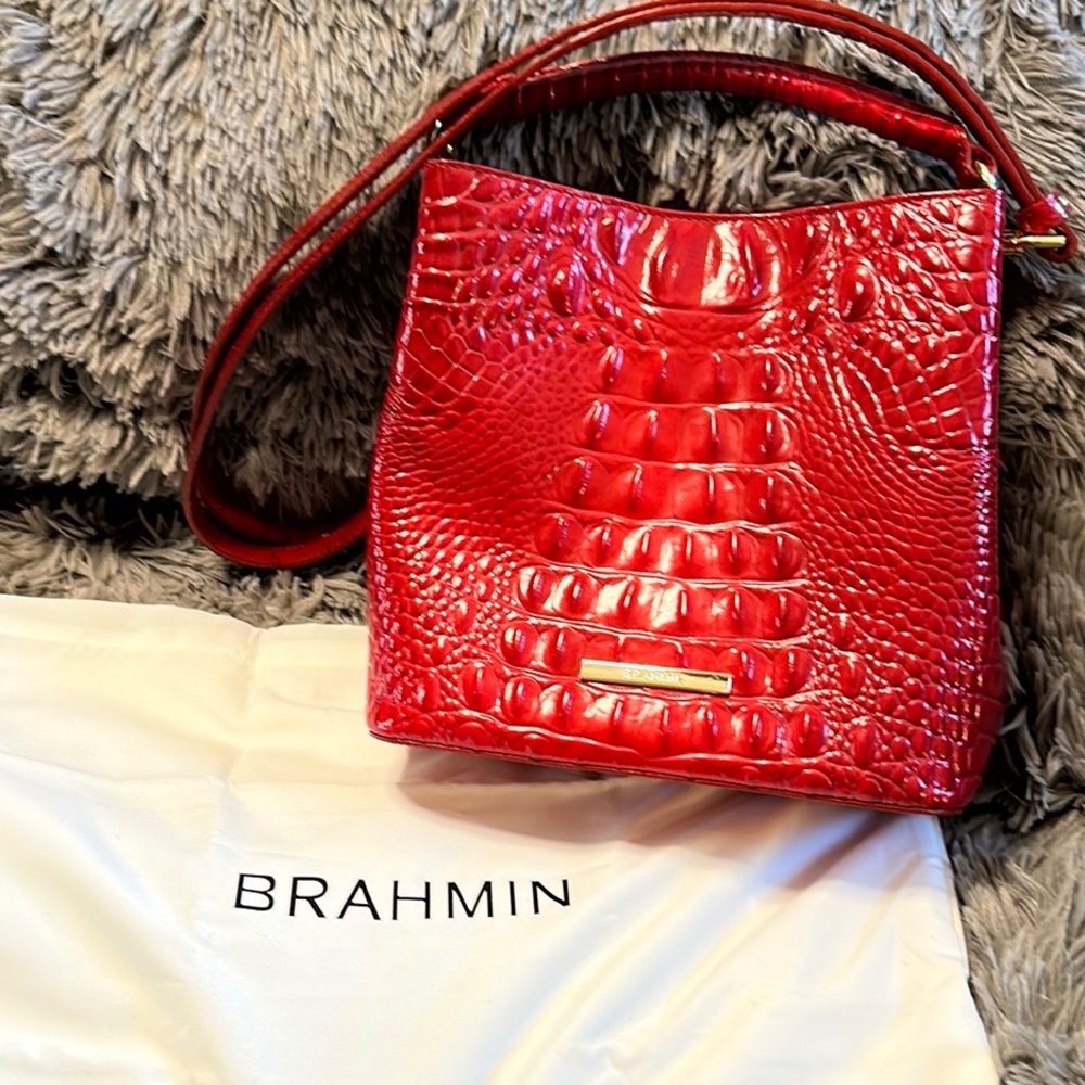 Brahmin Small Red Satchel/Crossbody